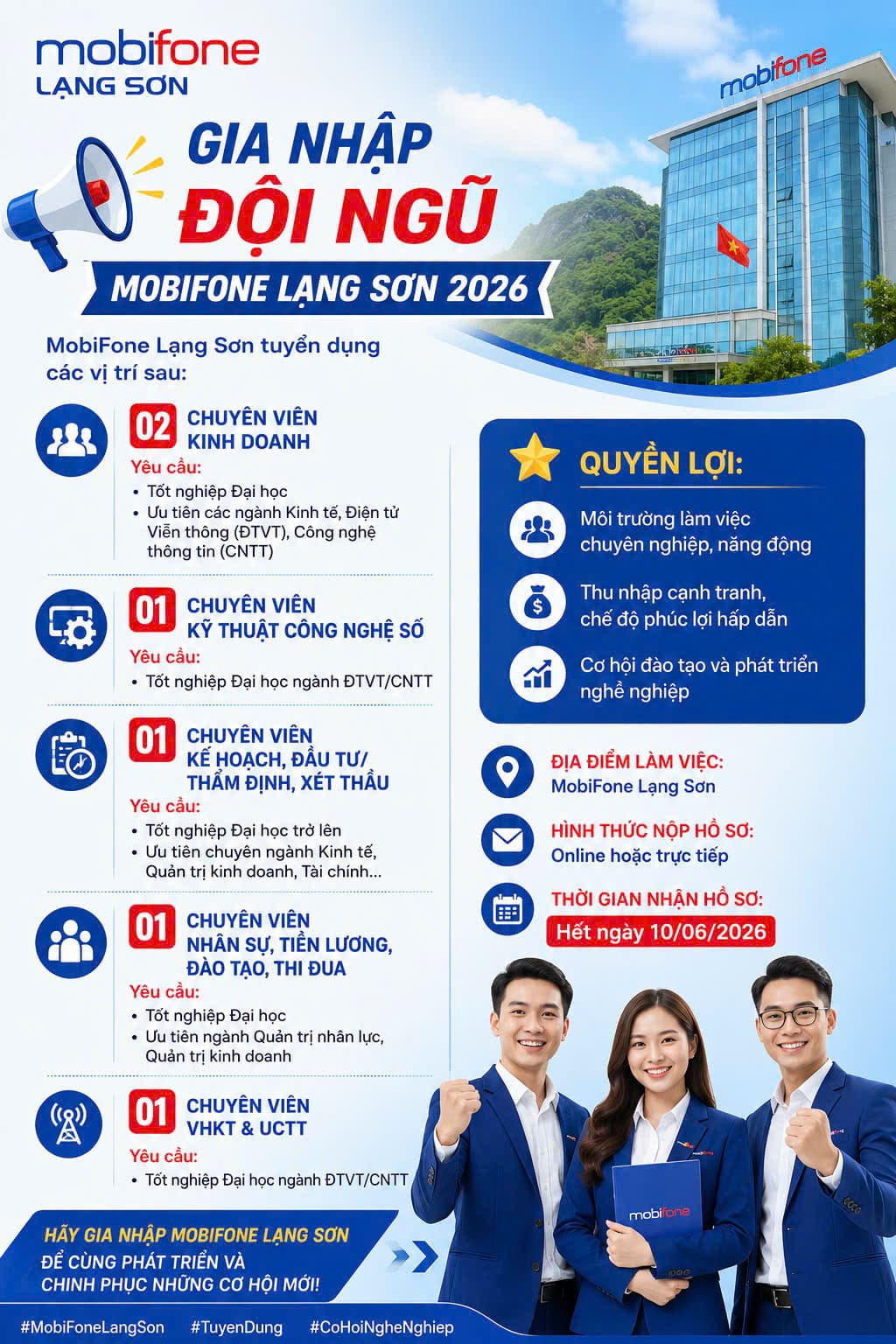 ✨ MOBIFONE LẠNG SƠN TUYỂN DỤNG NHÂN SỰ NĂM 2026 ✨