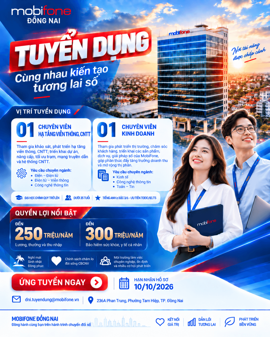 Chuyên viên Kinh doanh tại MobiFone Đồng Nai
